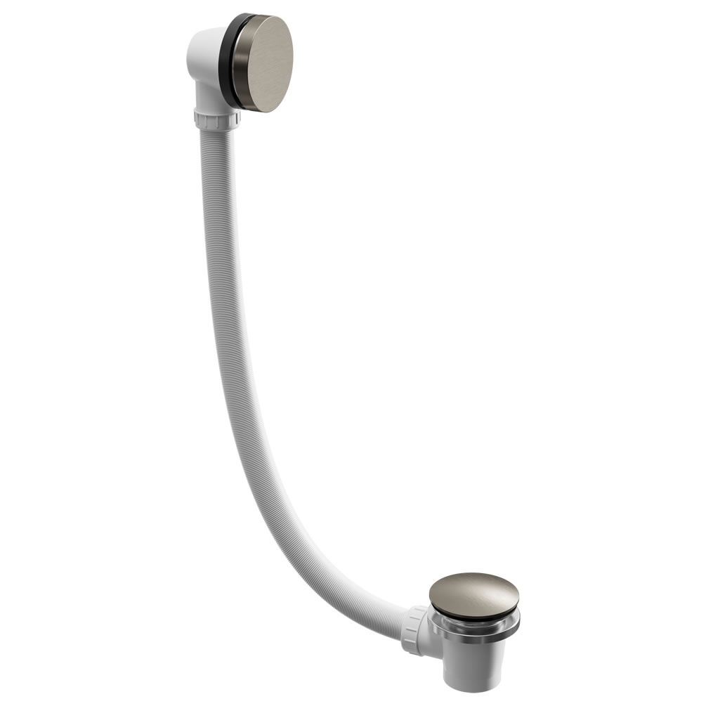 Cutout image of Crosswater Brushed Nickel Click-Clack Bath Waste